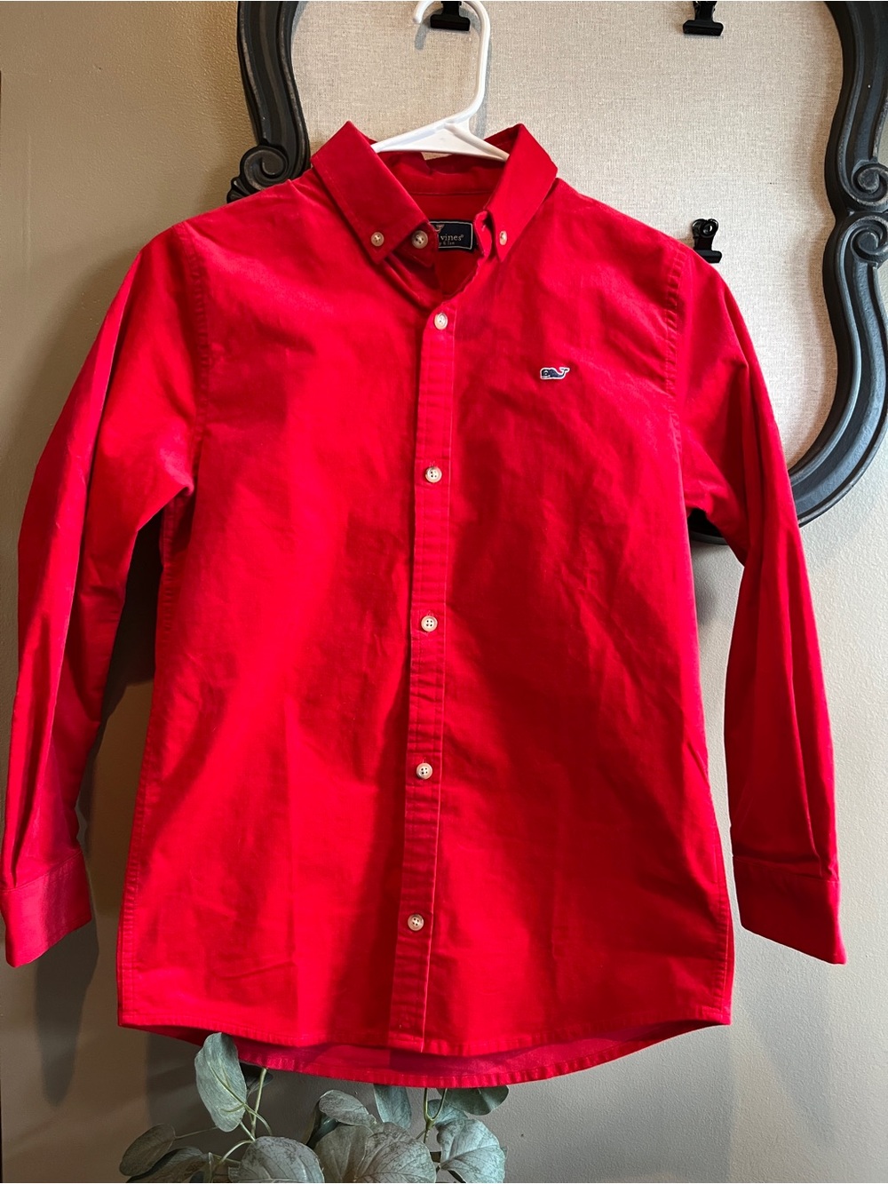 Vineyard Vines Boys' Bright Red Button-Down Shirt